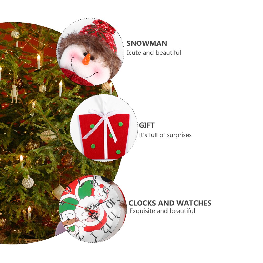 Cartoon Snowman Wall Clock Xmas Wall Clock Wall Clock Decor Christmas Clock Without Battery