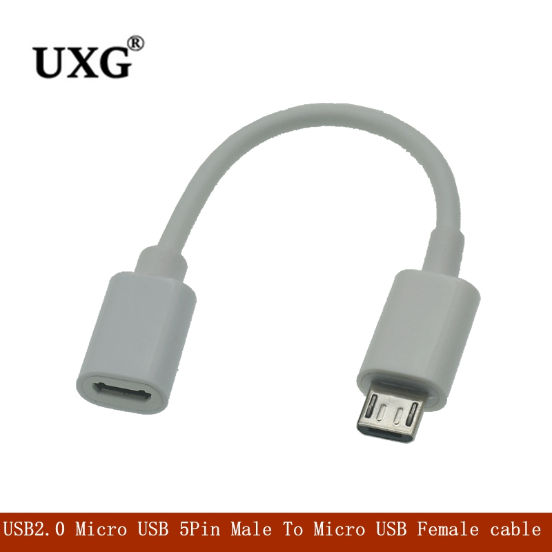 Micro Usb Male Naar Vrouwelijke Usb 2.0 Korte Kabel Converter Uitbreiding Adapter 10Cm 25Cm 50Cm 100Cm 150Cm 200Cm Kabel