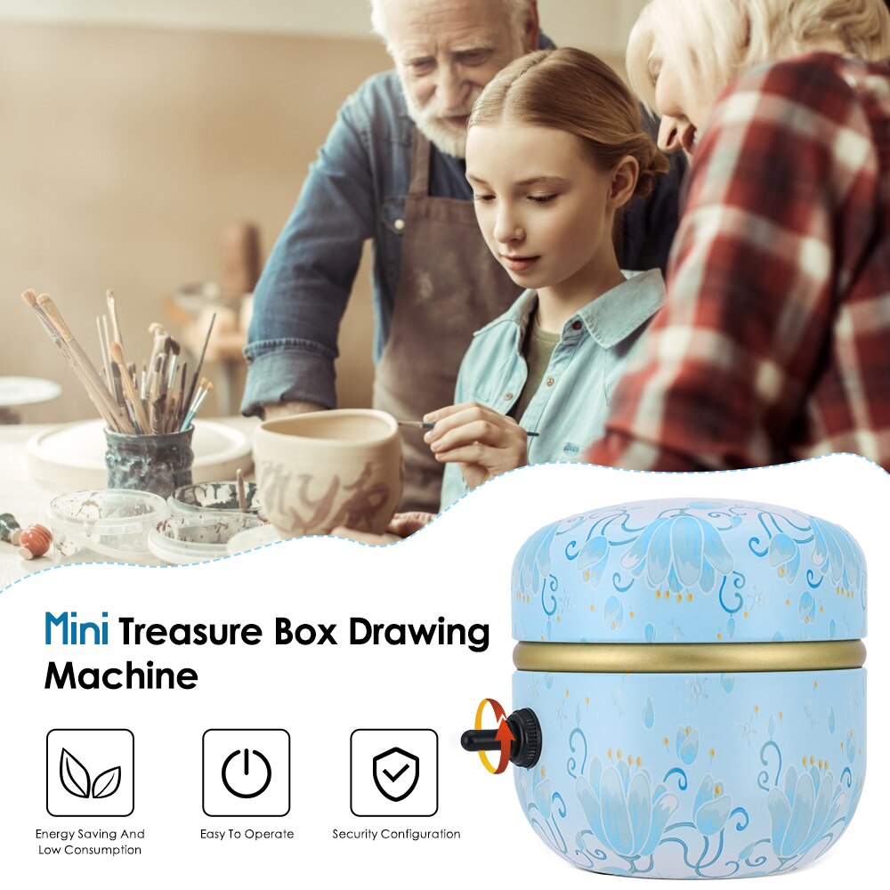 Mini Electric Pottery Wheel Ceramic Machine 2000RPM Adjustable Speed Pottery Wheel With Tray for Kids Adults DIY Art Clay Tools