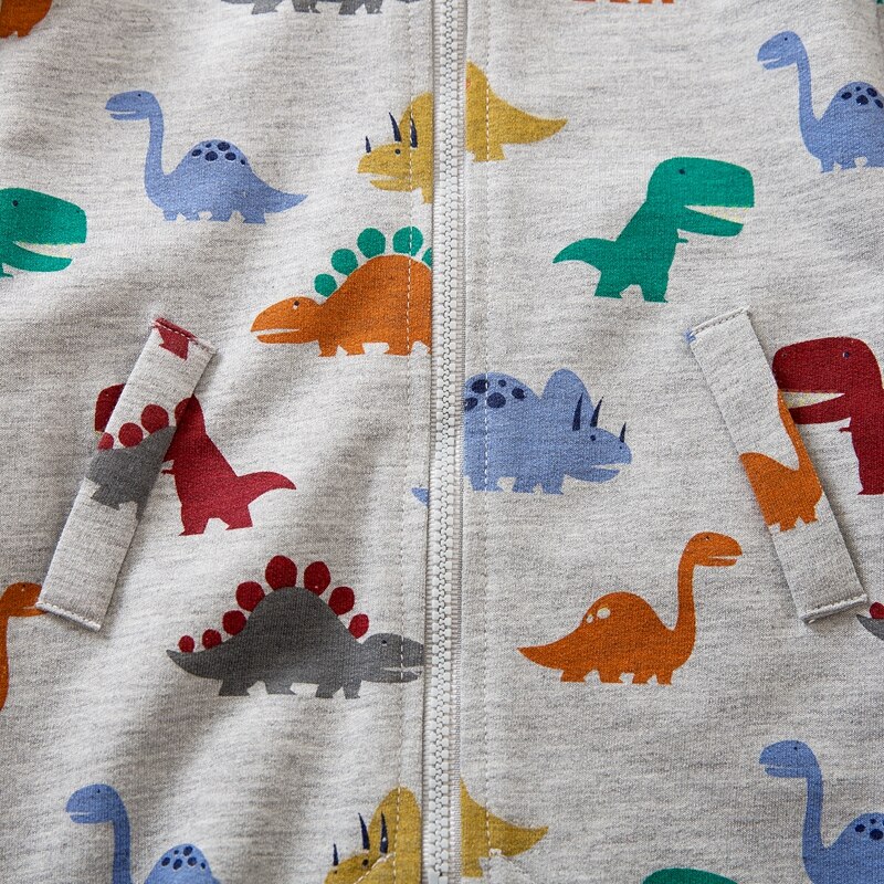 Patpat lente en herfst baby dinosaurus allover jumpsuit voor babyjongens bodysuits kleding