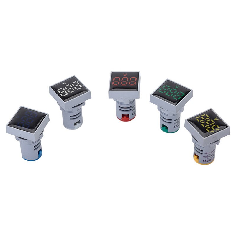 Junejour 22 Mm Ac 20-500V Voltmeter Vierkante Panel Led Digitale Voltage Meter Indicator Licht