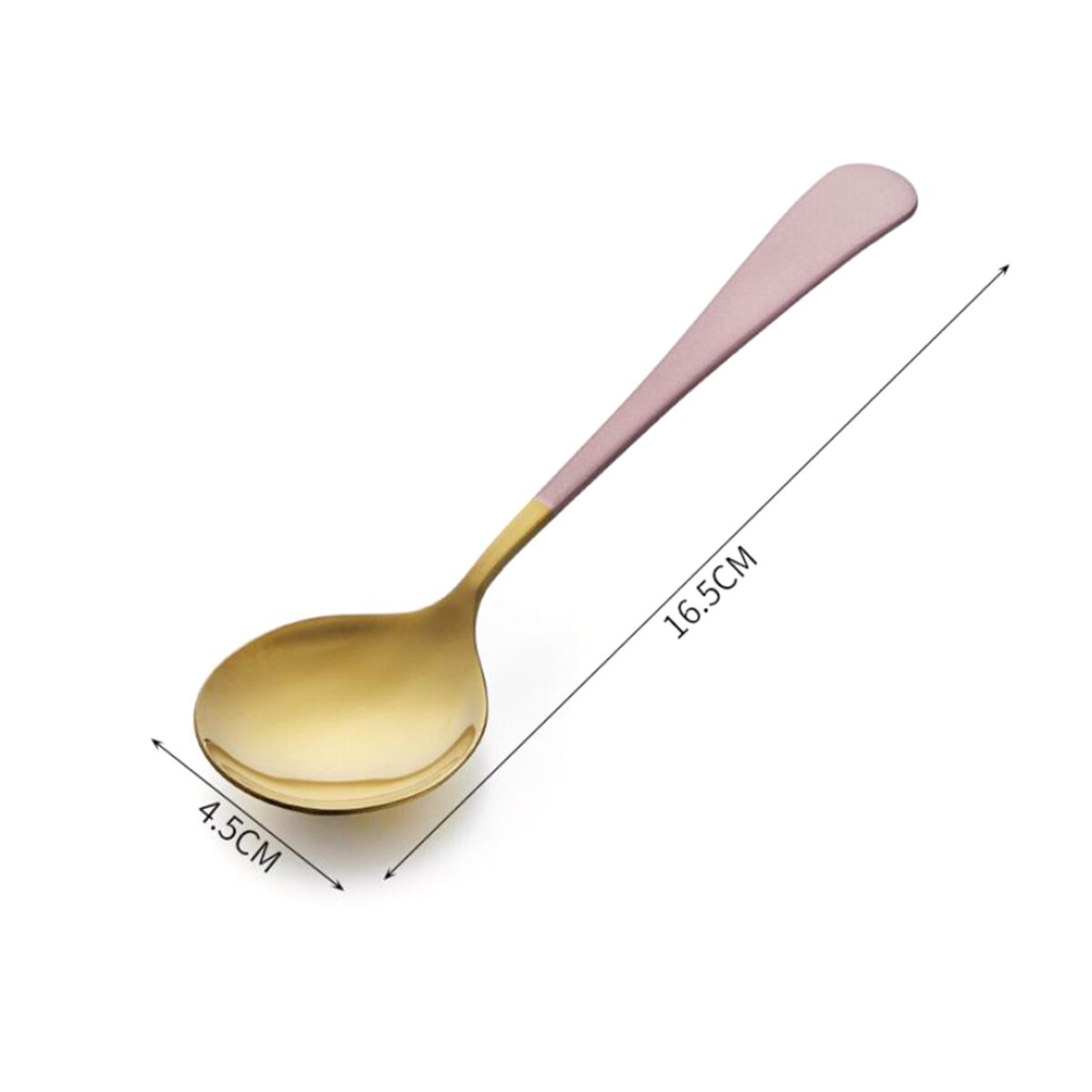 Cuchara de sopa grande, mesa de cabeza redonda de acero inoxidable cuchara para cenas accesorios de servicio para Cocina Casera: Rosa