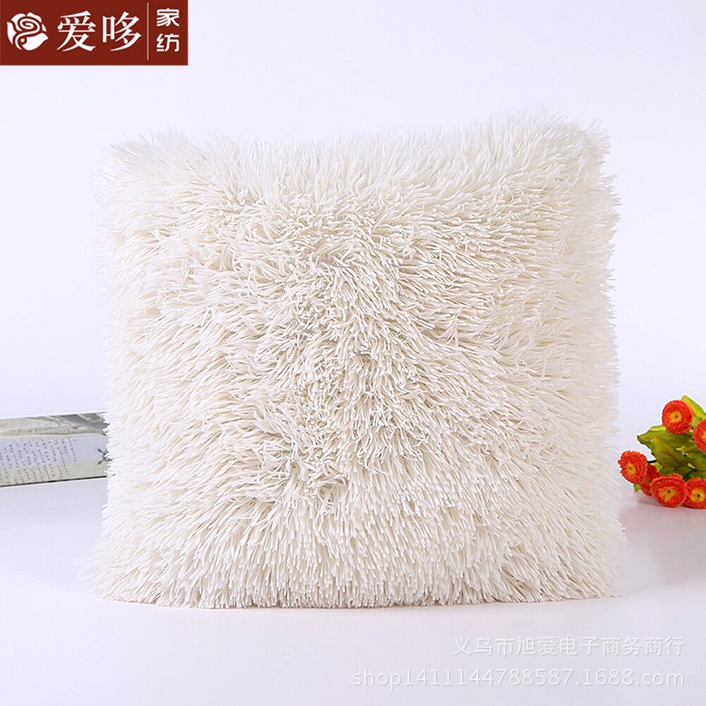 Housse de coussin en peluche solide | Taie d'oreiller en peluche décorative de maison, fourrure de voiture, canapé taille: B