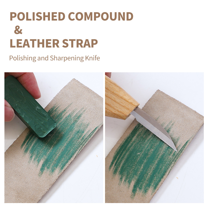 Wood Carving Kit CR-V Trimming Knife Chip Wood Carving Knife Basswood Carving Blocks Wood Carving Tools Set for Bowl Woodwork