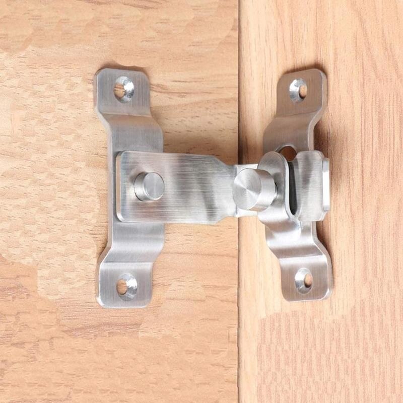 90 Degree Right Angle Stainless Steel Door Latch Hasp Bending Latch Barrel Bolt With Screws For Doors Buckle Bolt Sliding Lock