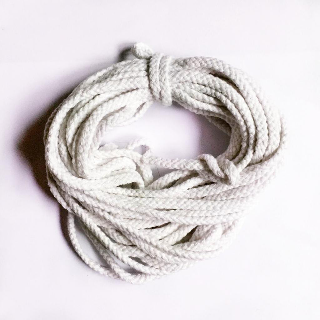 10 Meters 5mm Soft Braided Cotton Bleached Rope Piping Cord Multi Craft Use