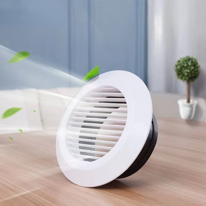 ABS Round Vents Adjustable Ventilation Grille Grille Ventilation Round Louver Grille Cover Anti-aging and Odor-free Vent Fan: Straight louver / 100MM