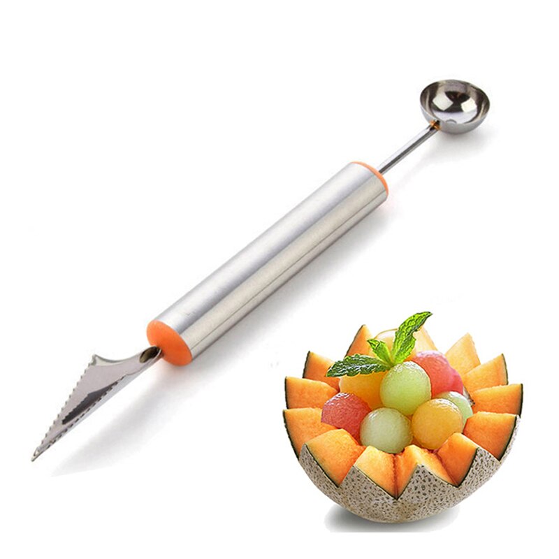 Ahtoska 2pc/ lot melon baller og frugt udskæring kniv frugt grave værktøj køkken frugt værktøjer: Orange
