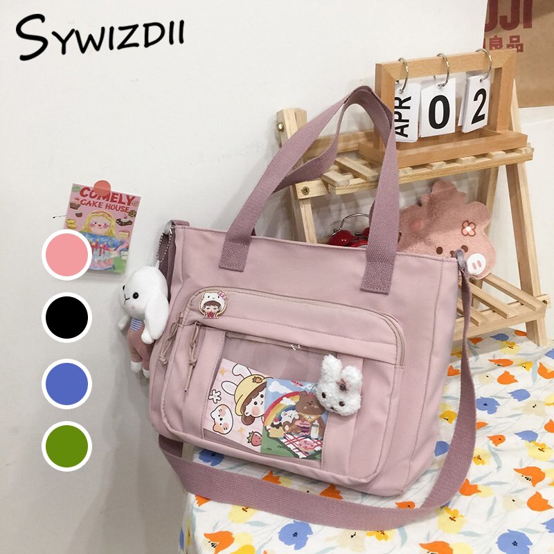 SYWIZDII Japanese Kawaii Style Backpacks for Teenage Girls Casual Nylon Female Handbags Women Crossbody Shoulder Bags