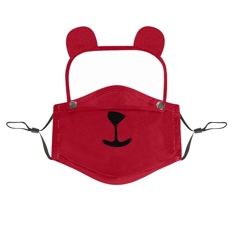 Child Washable Reusable Face Protectors With Detachable Animal Ear Eye Shield Visual Shield Splash Screen Protective Face Wear: RD