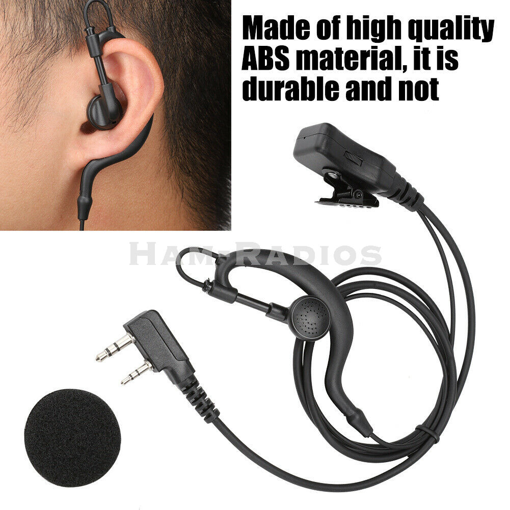 YiNiTONE talkie-walkie écouteur peut accorder volume g-forme écouteur PTTHeadsetfor Baofeng Kenwood TYTRadio