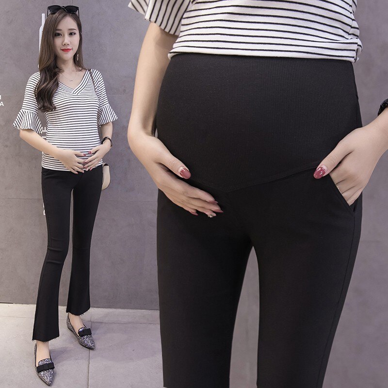 Elastic Waist Belly Maternity Pants OL Office Ladies Formal Work Wear Trousers Clothes For Pregnant Women Maternity Wide Pants