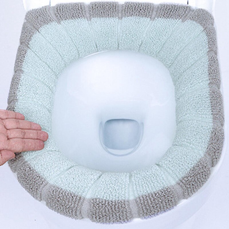 O-vormige toiletbril voor in de badkamer, universeel toilet, wasbaar, zacht warmer, matje, hoes, toiletzitting, kussen, toiletdeksel, accessoire