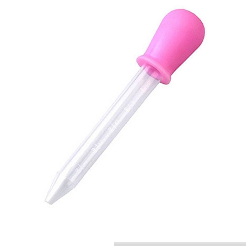 1pc 5ml baby fodringsredskaber klar plast pipette foder flydende mad medicin dropper burette lyserød