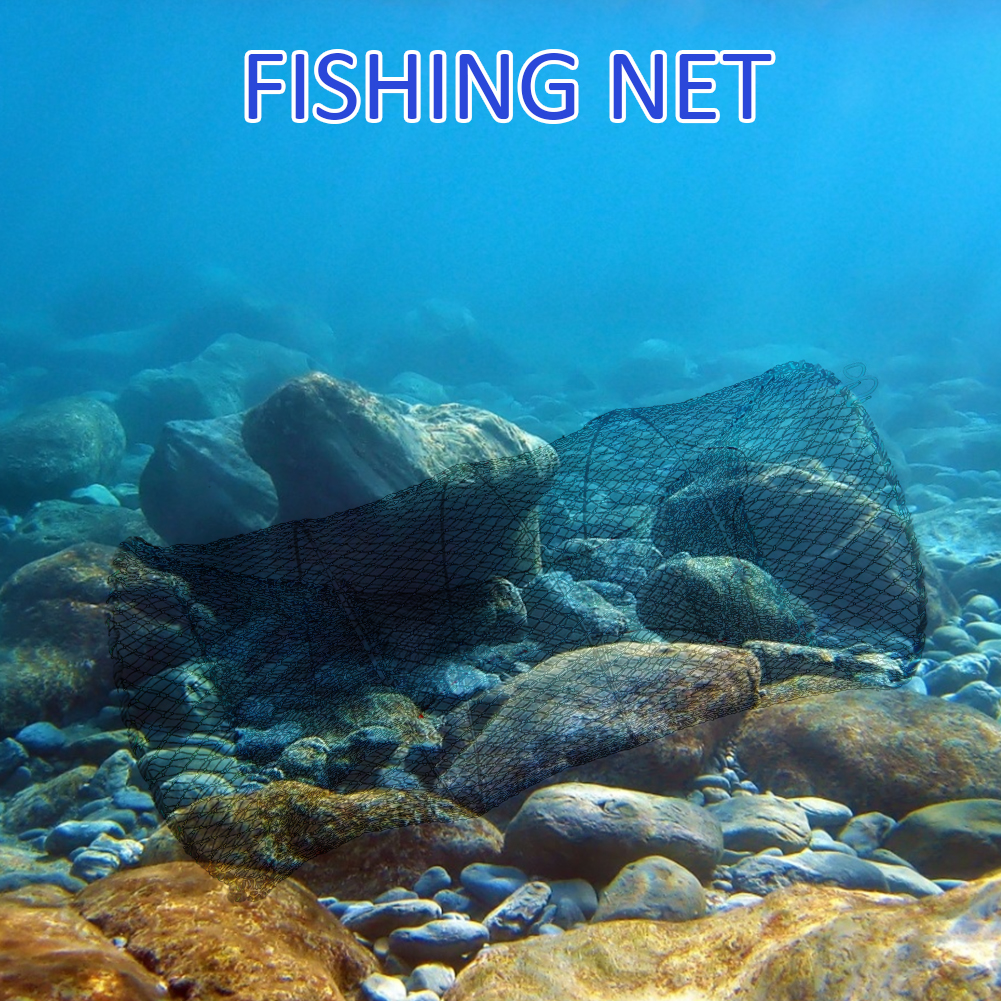 Trampa de pesca plegable, red para cangrejos, camarones, trampa para peces con escalado automático, red de nailon para pesca, fundición de cangrejos y cangrejos
