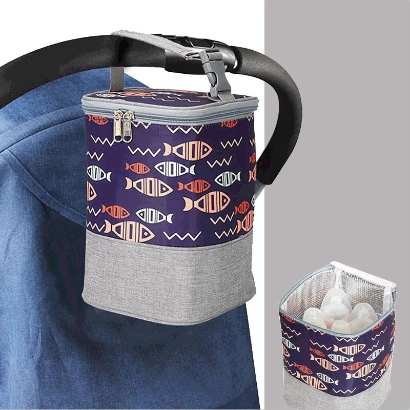 Portable Milk Bottle Insulation Bag Baby Stroller Hanging Thermal Pouch Oxford cloth Outdoor Mommy Cooler Handbag Accessories