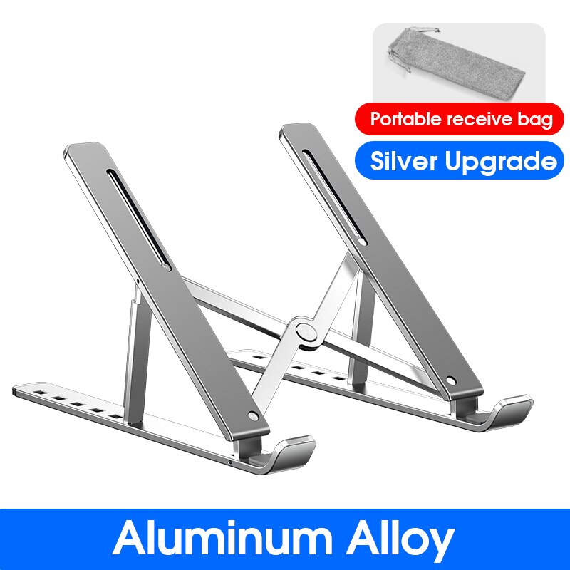 MC N3 Portable Laptop Stand Aluminium Foldable Stand Compatible with 10 to 15.6 Inches Laptops For Macbook Lenovo DELL: Sliver Upgrade
