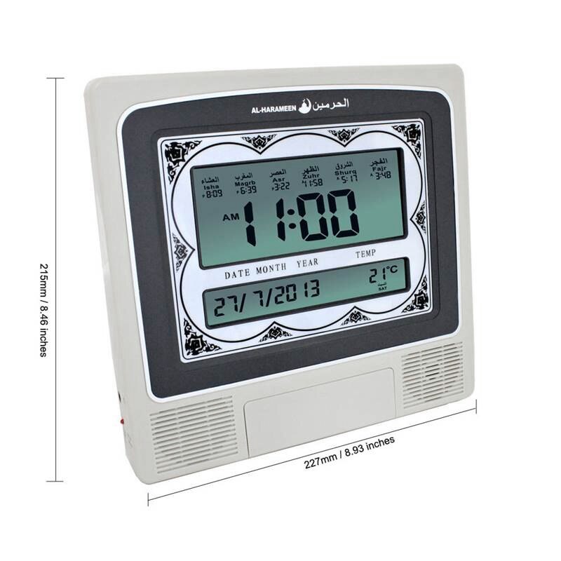 Super Azan Desktop Klok Moslim Alle Gebeden 1500 Steden Moslim Azan Klok Bureau Clcok Multifunctionele Decoratieve Moskee Klok