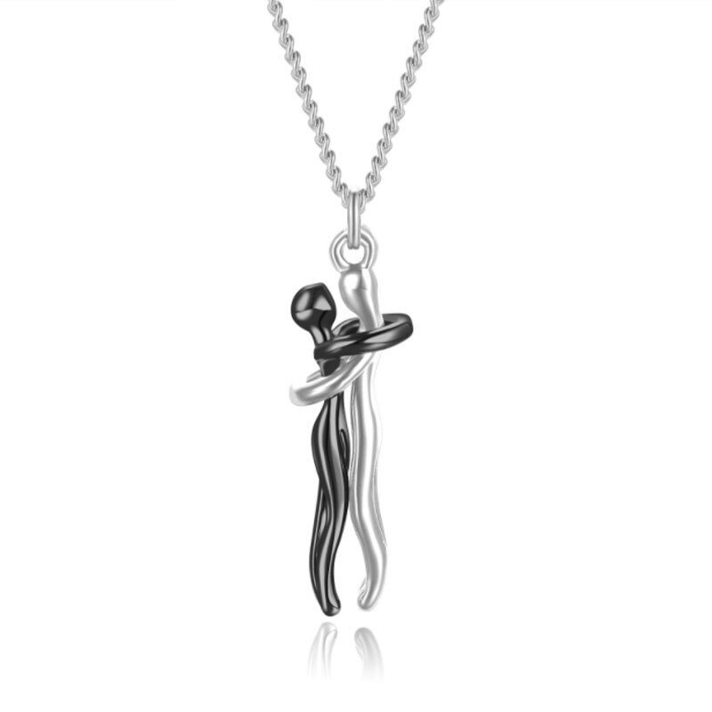 2022 Affectionate Hug Necklace Valentine's Day Couples Anniversary Punk Street Style Pendant Necklace: Style 1