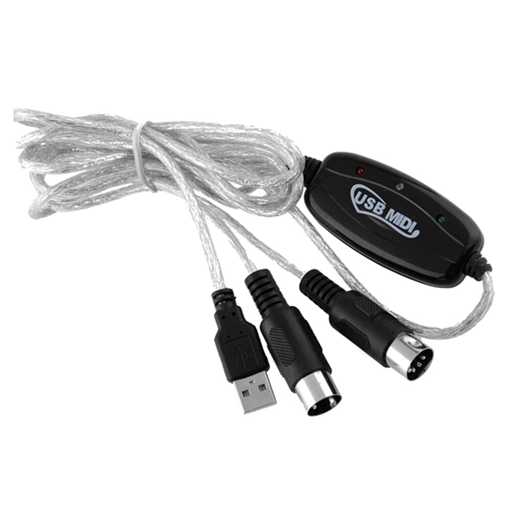 USB IN-OUT MIDI Interface Cable Converter PC to Music Keyboard Adapter Cord &T8