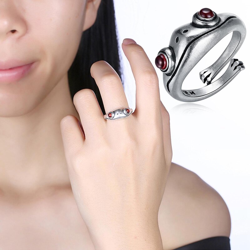 Frog Animal Rings For Women Lady Girl Cute Open Ring Jewelry Christmas