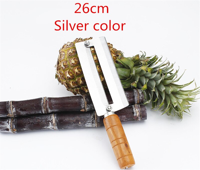 Sharp Sugarcane Cane knives pineapple peeler knife stainless steel large cane artifact planing tool peel fruit Paring knife: silver 26x6cm