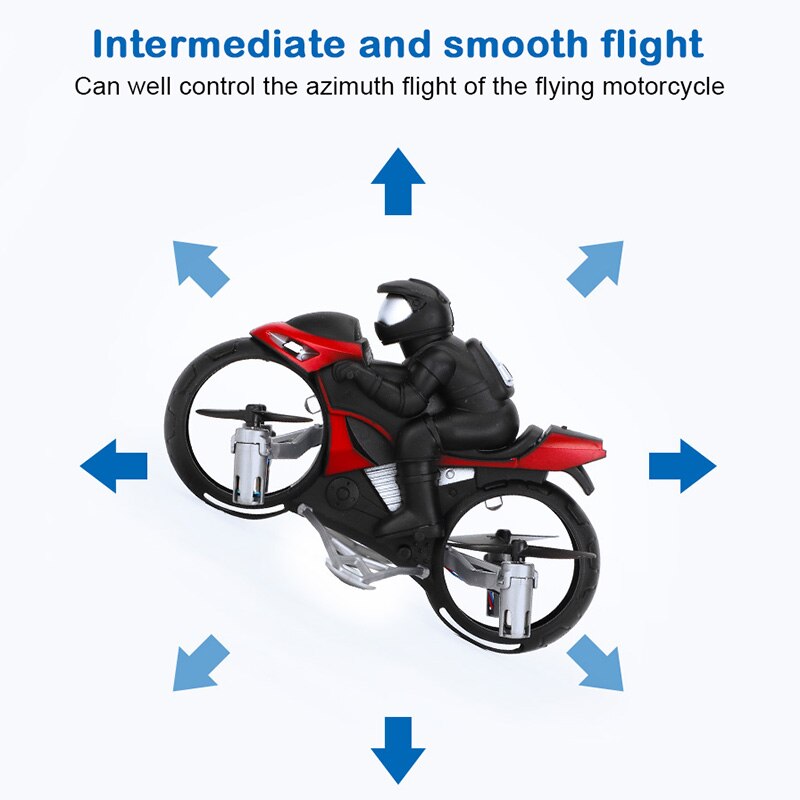 2.4g 4ch 2 in 1 motorcykel hovedløs fjernbetjening drone justerbar hastighed legetøj