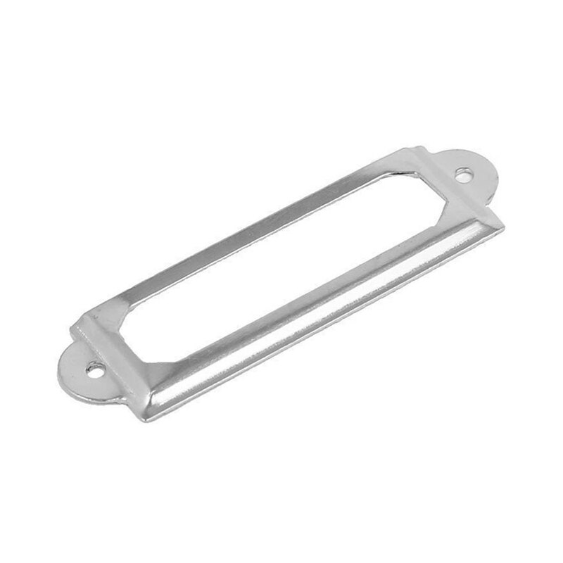 40 set Office Library File Drawer Cabinet Card Tag Label Holder Metal Frame (Silver Tone)