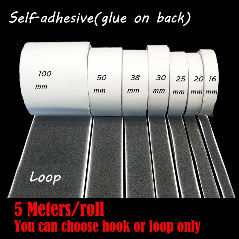 5 Meters/roll self-adhesive velcros hook and loop fastener tape adhesive velcros magic strap sticker velcros adhesive Glue DIY
