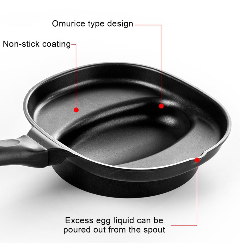 VOGVIGO Non-Stick Frying Pan Cooking Dish Japanese Style Omurice Mould Fuel Gas Commercial Use