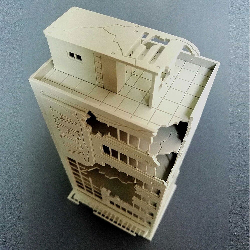 1:144 scala 1:100 N battaglia danneggiata edificio AEON casa rotta costruzione di battaglia modello in plastica ABS