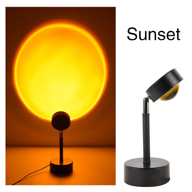 Kleurrijke Zonsondergang Projectie Lamp Usb Led Night Regenboog Sfeer Licht Voor Thuis Koffie Achtergrond Muur Decoratie: Style 2-Sunset