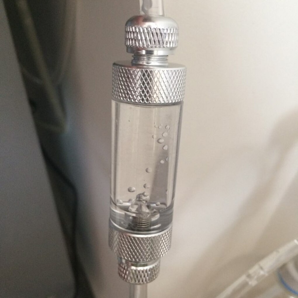 Double Head Aquarium CO2 Bubble Counter Aluminum Alloy Non-return CO2 Regulator Carbon Dioxide Measurement Device