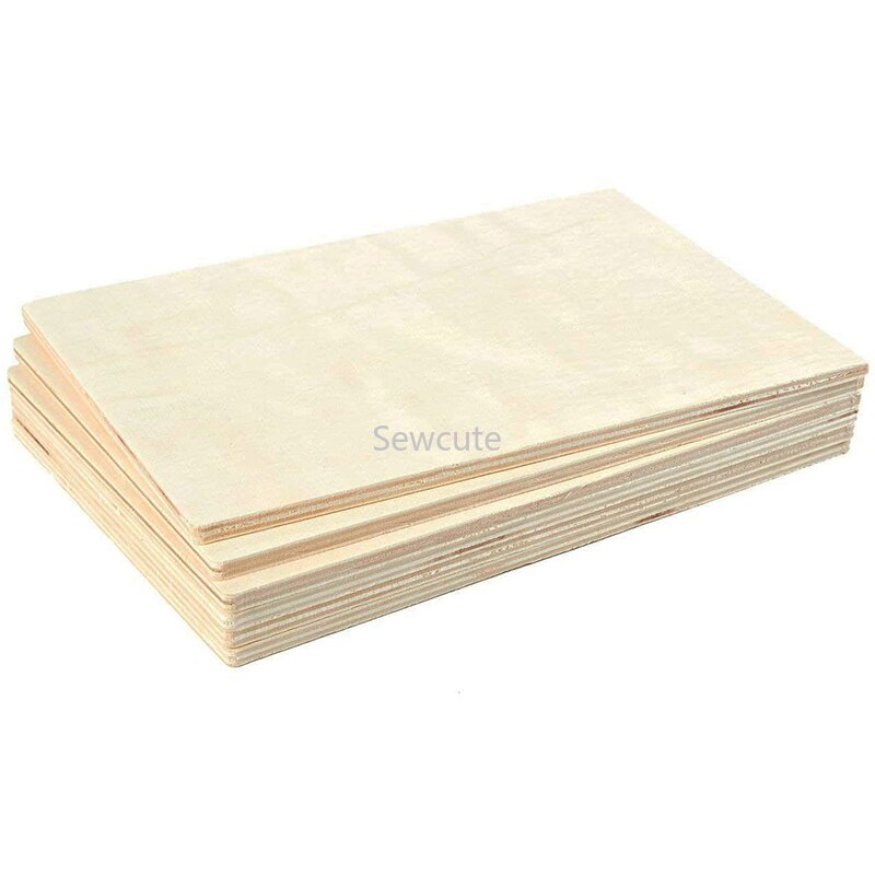 Placa de madera sin terminar, tablero en blanco de 10,6x7 pulgadas, tablero de arte rectangular para pintura DIY, artesanías de 27x17cm 5 piezas