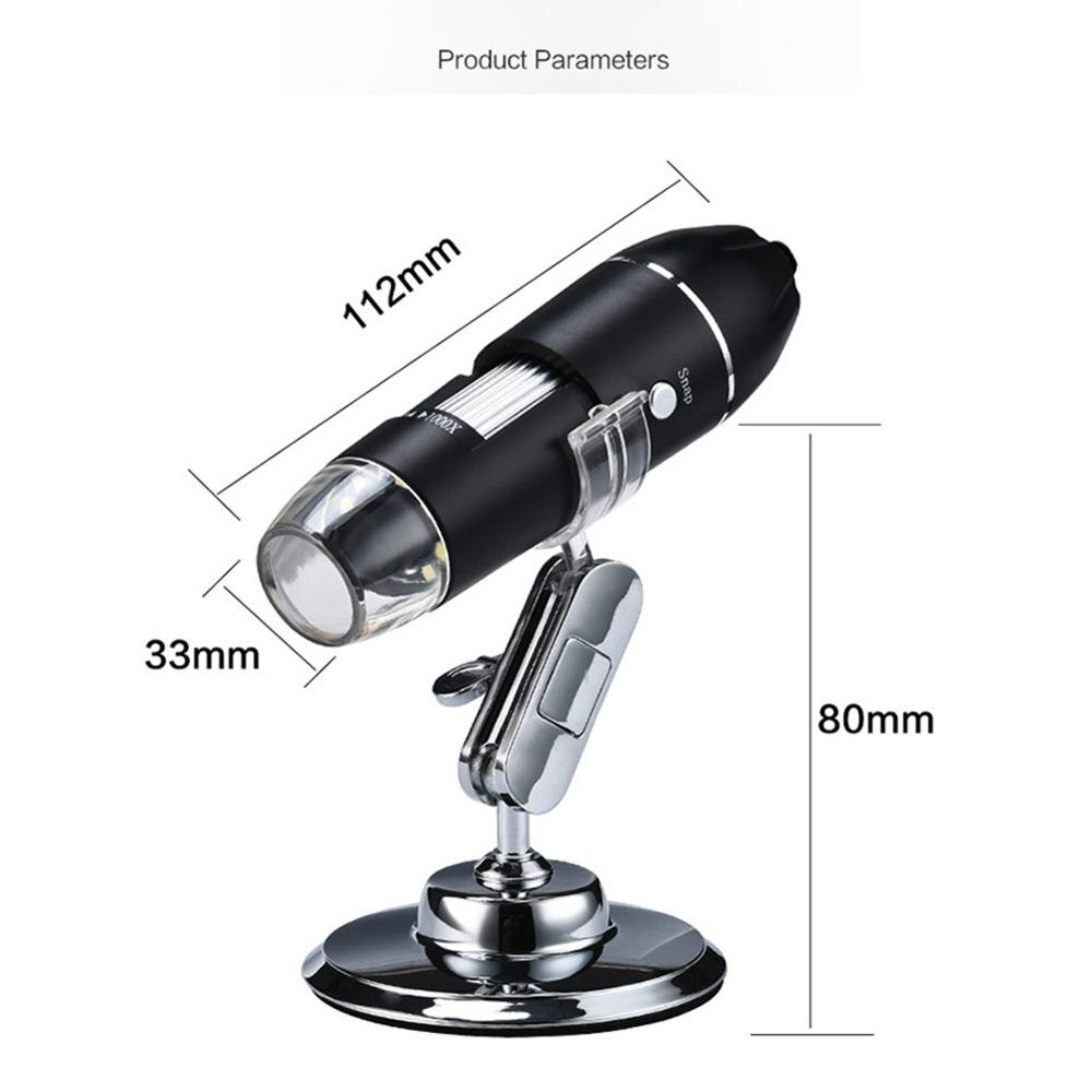 1000X USB Microscope Handheld Portable Digital Microscope USB Interface Electron Microscopes with 8 LEDs with Bracket
