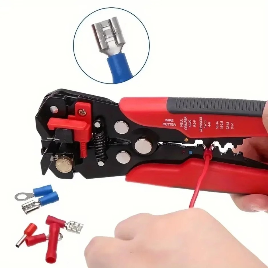 Alicates pelados multifuncionales para corte de Cable, Terminal de engarzado, herramienta manual automática de alta precisión, cortador de cables
