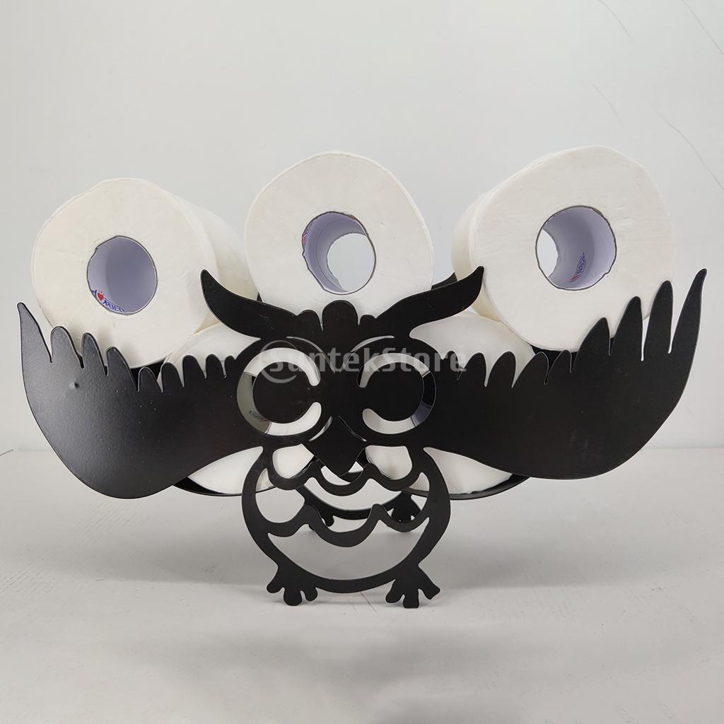 Porte-rouleau de papier toilette en mouton, support mural en fer ou autoportant, rangement de mouchoirs de salle de bain, peut contenir 7 rouleaux de panier de papier toilette: Owl B