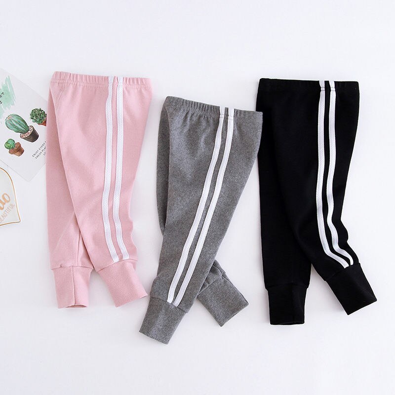 Streep Broek Baby Meisje Lente Beweging Peuter Algehele Broek Decoratie Leggings Zachte Losse Comfortabele Kids Kleding