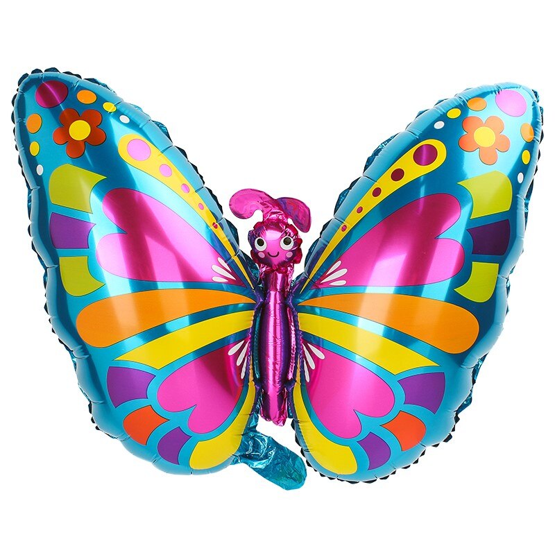 Insect Foil Balloons Helium Foil Cartoon Butterfly Ballons Frog Bee Ladybug Globos for 1st Birthday Party Balloons Decorations ): Butterfly