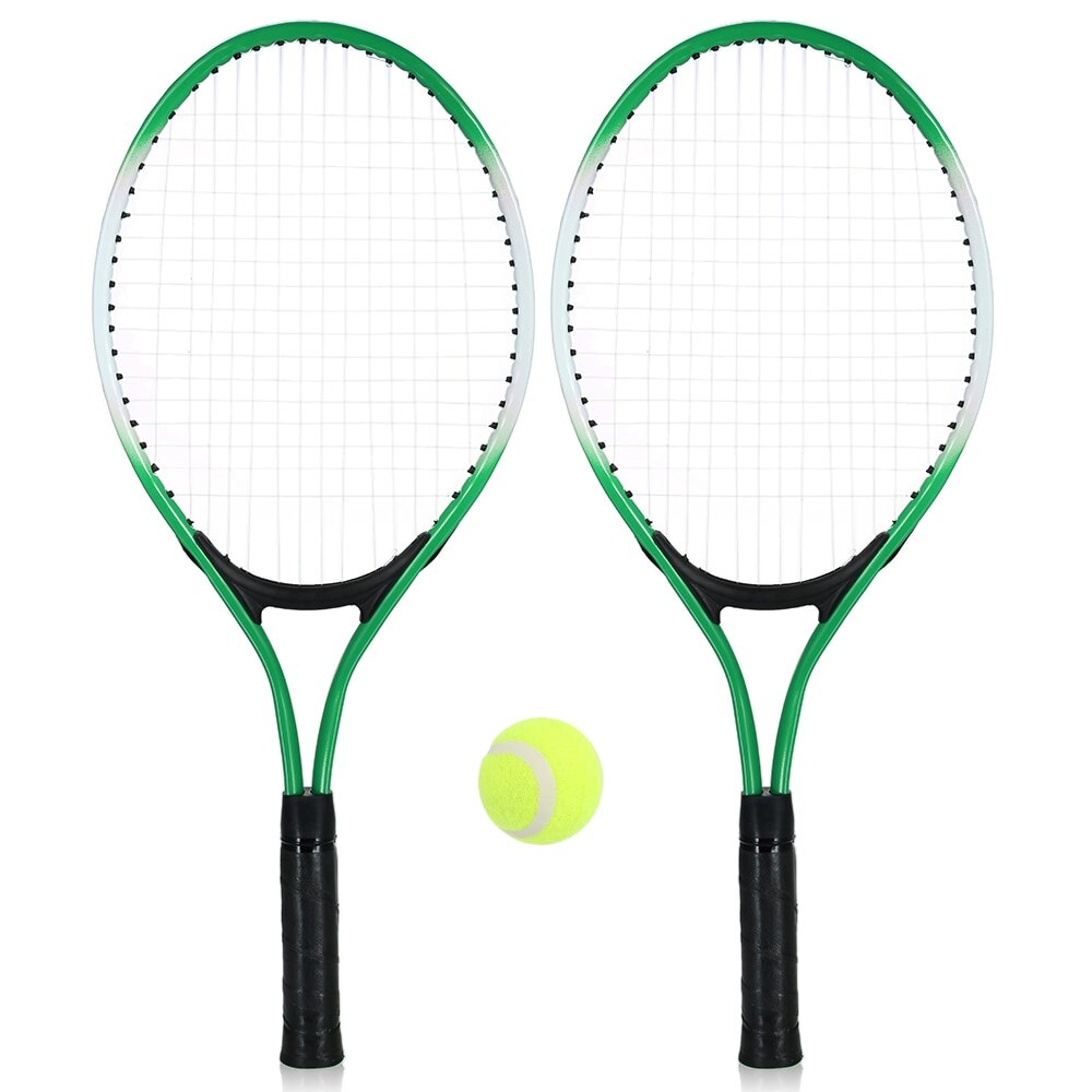 2Pcs Kids Tennis Racket Training Racket with 1 Tennis Ball and Cover Bag for Kids Youth Childrens Tennis Rackets: Green