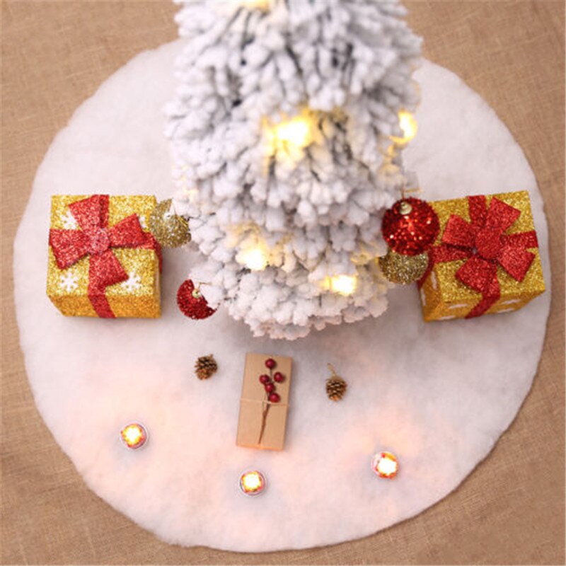 Juletræ nederdel hvid claus xmas runde stativ cover xmas fest dekor 60cm