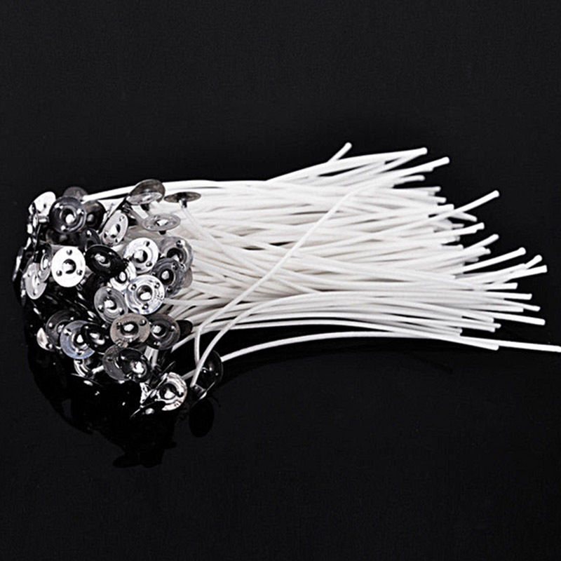 50 Stuks 8 Inch Diy Kaars Lont Core Pre Waxed Met Sustainers Katoen Coreless Katoen Maken Materiaal