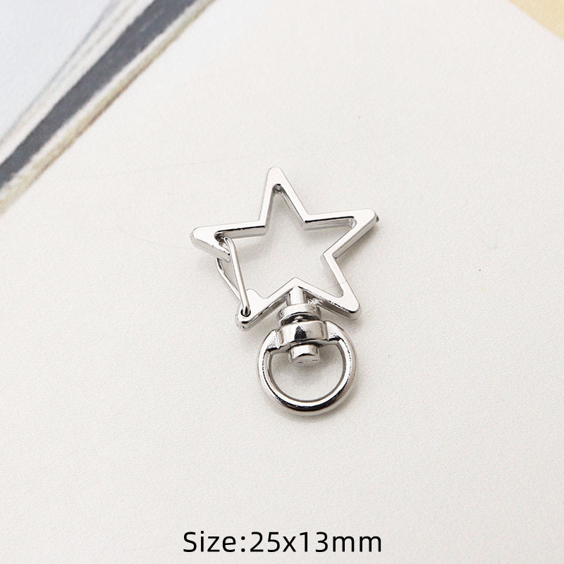 5pcs Metal Swivel Snap Lobster Claw Clasp Carabiner for DIY Handbag Jewelry Keyring Keychain Make Supplies Accessories: Clear