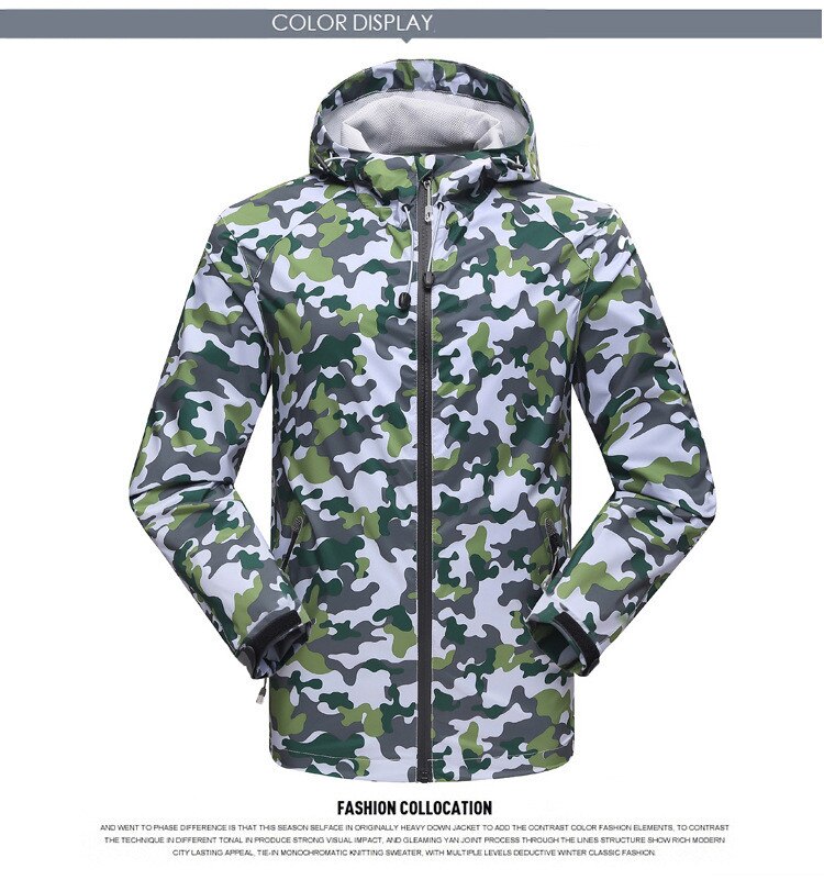cazadora cortavientos chaqueta de Camping turismo montaña escalada chaquetas de senderismo DL 82: Green / L