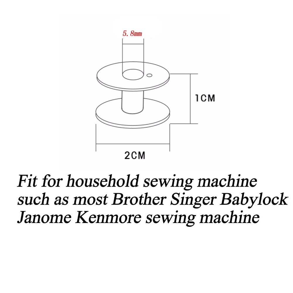 50Pcs Empty Bobbins Transparent Plastic Sewing Machine Bobbins Spools for Brother Janome Singer Elna Home Sewing Machine