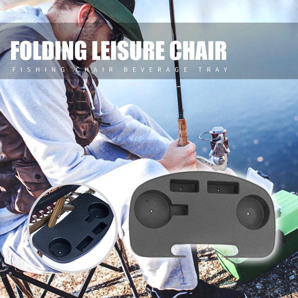 Tumbona plegable para playa, soporte portátil para botella, silla de pesca, bandeja para bebidas, copa de pesca al aire libre