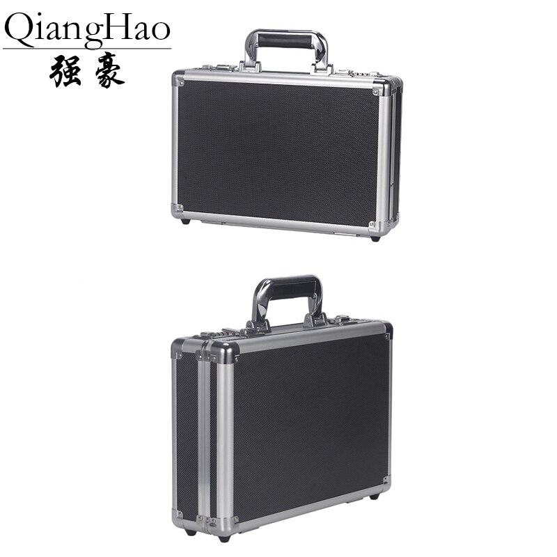 360*250*100mm Aluminum Alloy Portable Lock Box Toolbox Document Insurance Household Storage Box Metal Box with Lock Trumpet