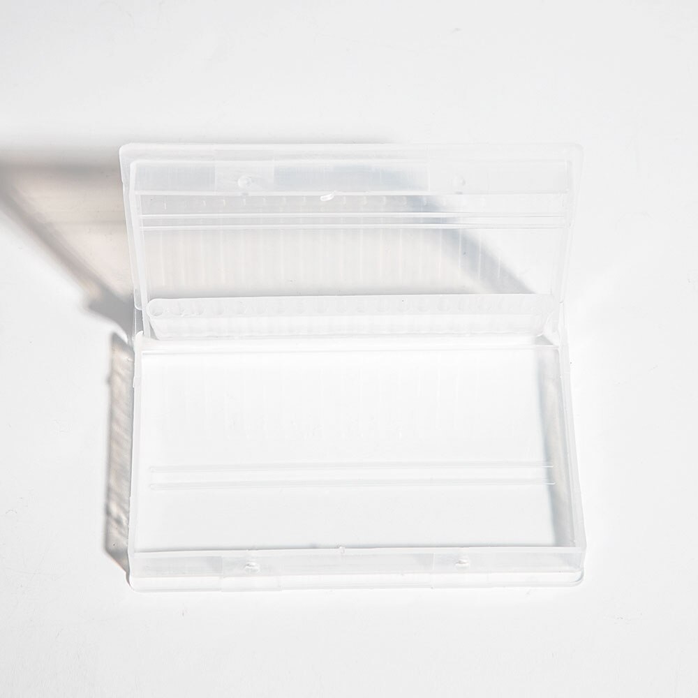 20 slidser klar plast neglebor opbevaringsboks til negle bor bits fil holder stand vitrine arrangør akryl manicure: 20 pladser