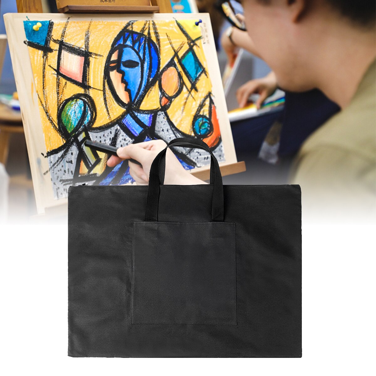 A2 Drawing Painting Board Storage File Bag ​​Document Handbag Drawing Board Bag Adjustable Strap Shoulder Bags