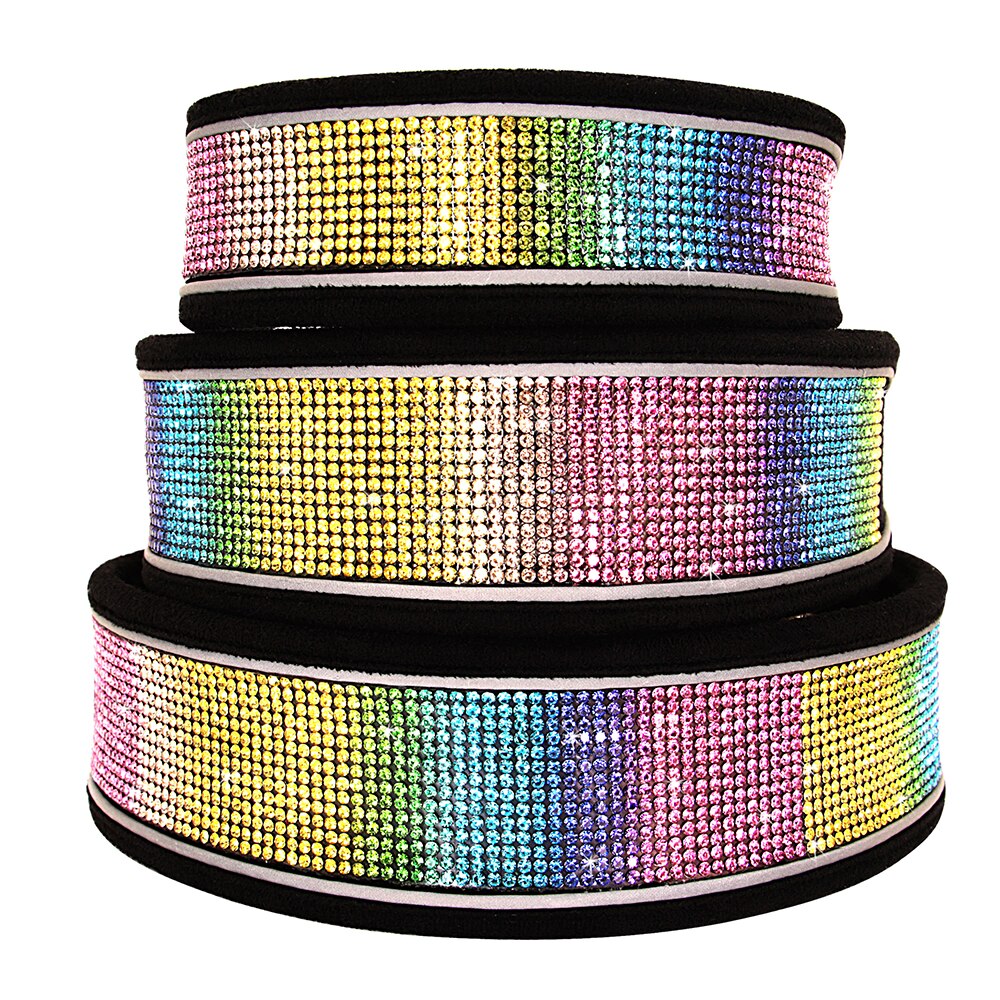 Bling Strass Lederen Halsbanden Voor Kleine Medium Grote Honden Verstelbare Puppy Pet Kraag Chihuahua Yorkie Hond Accessoires